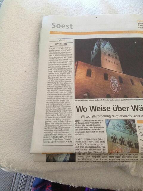 Einen Tag davor: Vorbericht in der linken Spalte im Soester Anzeiger, Rubrik: SO(est) gesehen.