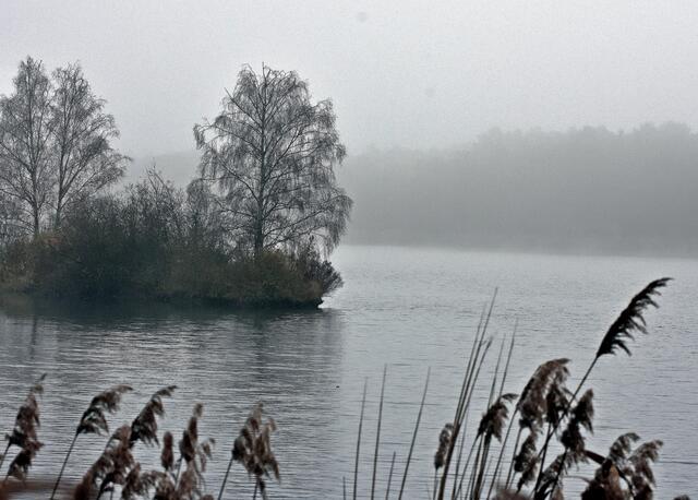 Seelandschaft im Nebel