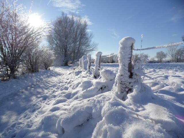 Nach langer Wanderung durch den tiefen Schnee...