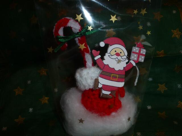 Das Stiefelchen als Geschenk verpackt.