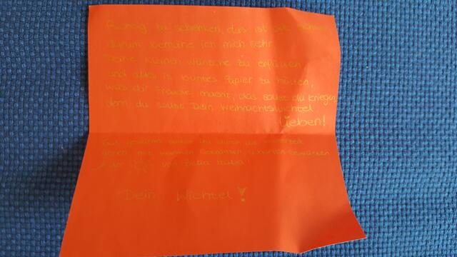 Mit einem selbst geschriebenen Gedicht machte mir mein Wichtel eine besondere Freude