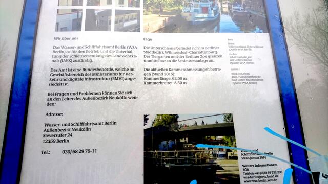 Infotafel Wasser- und Schifffahrtsamt Berlin