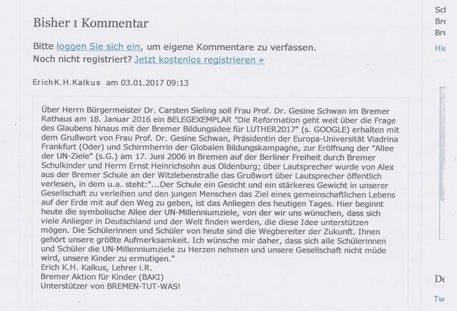 1. Kommentar zu "Gesine Schwan spricht in Bremen" | Foto: www.weser-kurier.de