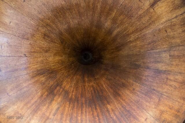 Blick in einen Grammophontrichter ...