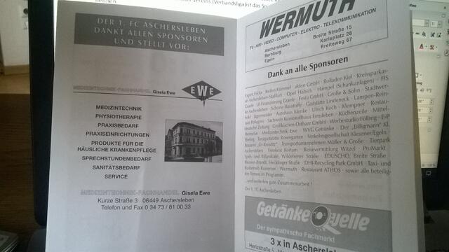 mit Werbung konnten die Programmhefte herausgegeben werden