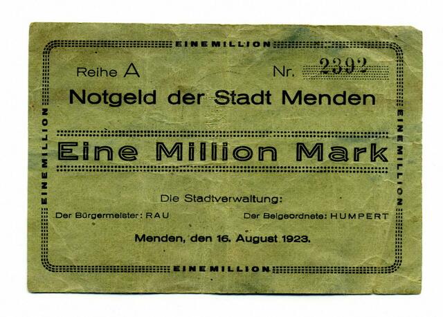 Notgeld der Stadt Menden 1923
