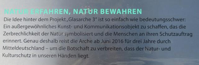 Die gläserne Arche, die bis Ende Februar 2017  am Hotel und Restaurant „Waldschlösschen Wangen“ vor Anker liegt !