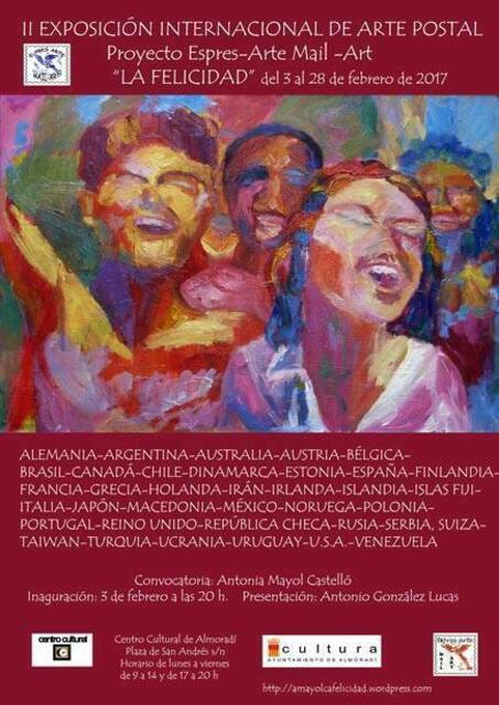 Internationale Ausstellung "Happiness - La Felicidad" im Cultural Center Almoradi Spanien in Alicante vom 3. Februar bis zum 28. Februar 2017. | Foto: Cultural Center Almoradi