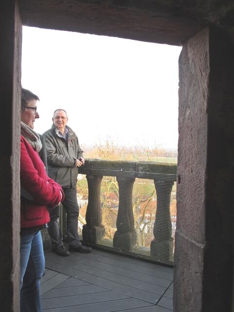 Der Aufstieg ist geschafft - wir haben die Aussichtsplattform auf dem Kirchturm der Stadtkirche erreicht.