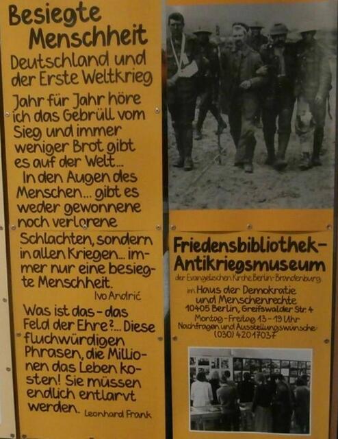 Friedensbibliothek- Antikriegsmuseum stellte die Bilddokumente zur Verfügung.