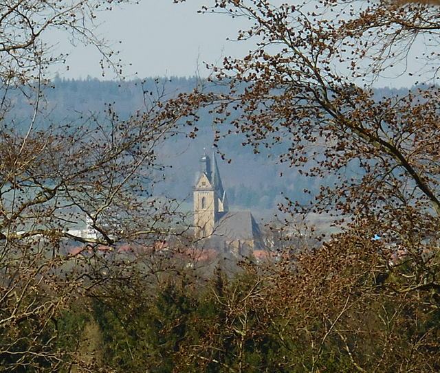 Blick auf die Korbacher "Kilians-Kirche"