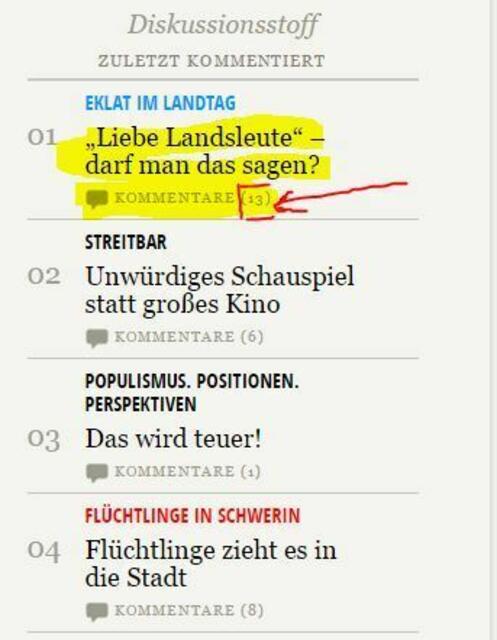 Hier sind es noch 13 Kommentare!