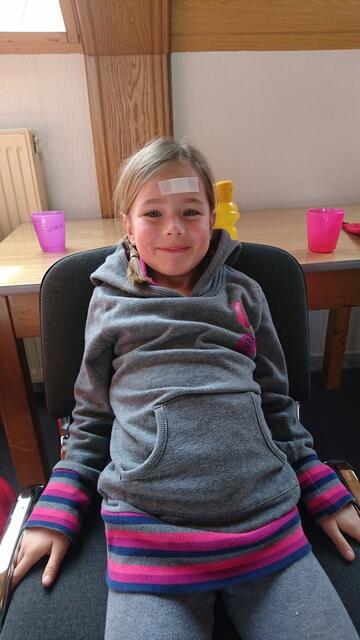 Erste Übungen mit dem Pflaster.