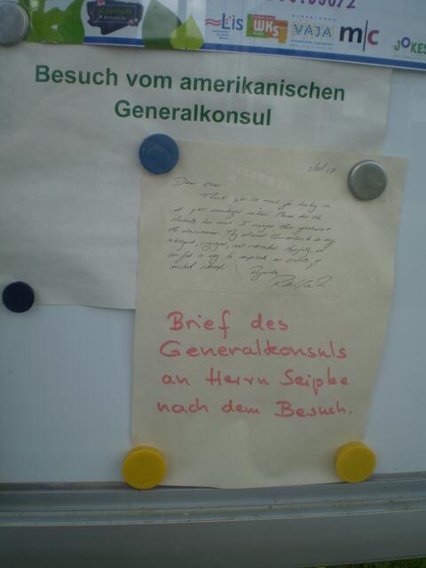 Bremen, 26. April 2017: der "Brief des Generalkonsuls an Herrn Seipke nach dem Besuch"