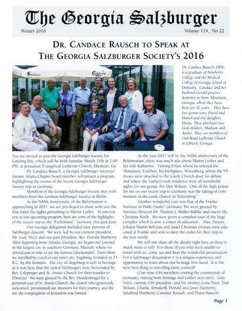 The Georgia Salzburger &gt; Newsletter &gt; http://visitebenezer.com/?s=newsletter&amp;x=0&amp;y=0 | Foto: wie vor