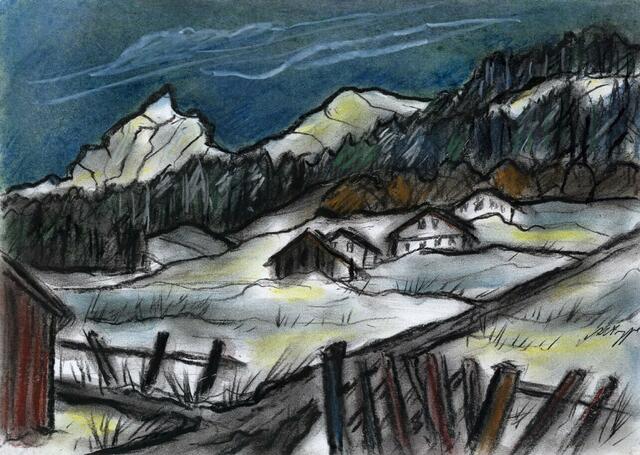 Winterlandschaft bei Gargellen im Montafon. Von Maxi Herta Altrogge.
