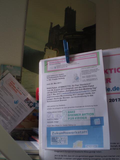 20. Mai 2017: Erklärung zur Bremer Aktion für Kinder (BAKI) für Frau Frauke Hellwig, Direktorin des Schulmuseums Bremen