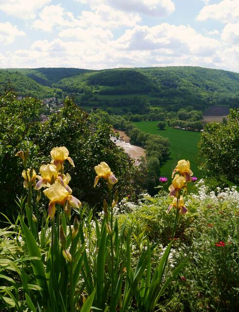 Blick vom Plateau ins Saaletal