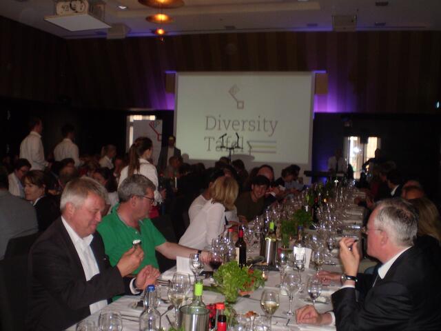 30. Mai 2017: Blick auf die Diversity Tafel im ATLANTIC GRAND HOTEL Bremen