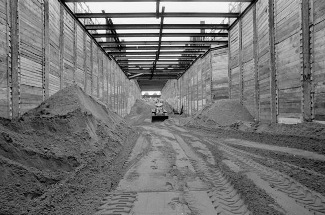 Bauarbeiten am U-Bahn-Tunnel am Braunschweiger Platz im Juli 1987