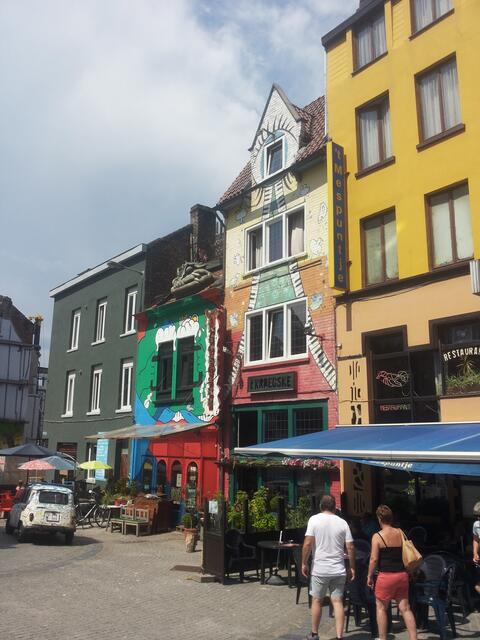 Bunte Häuser in der Ostender Altstadt