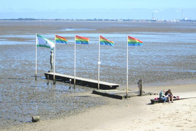 Auch bei Niedrigwasser: "Die Jade" lädt ein zum Bade.