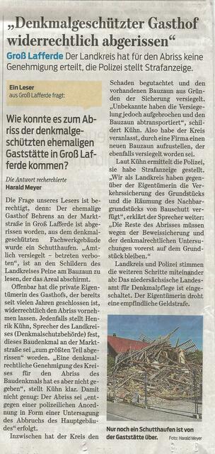 Zeitungsausschnit aus der Braunschweiger zeitung vom 03.06.2017