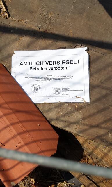 Ein widerrechtlich abgerissenes amtliches Siegel