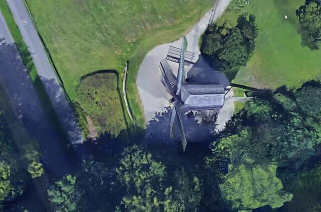 Blick von Oben auf die Mühle mit Google Maps