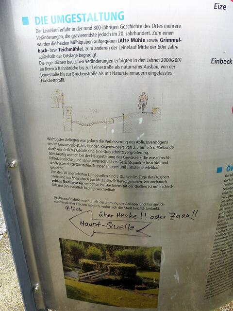 Links unten des Schildes