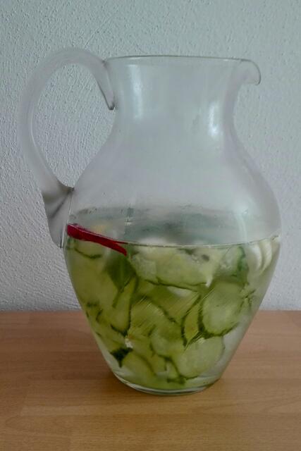 Handyfoto: Rita Schwarze | Gurke, Fenchel, Basilikum und eine kleine Chilischoten