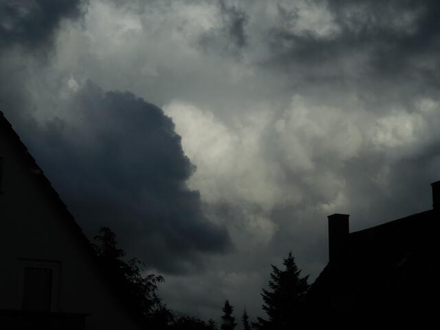 ... dieser Anblick war es auch noch wert, fotografiert zu werden. Und nach diesem Foto habe ich es gerade noch rechtzeitig ins Haus geschafft, da ging es auch schon los mit dem kurzen, aber doch sehr kräftigen Schauer.