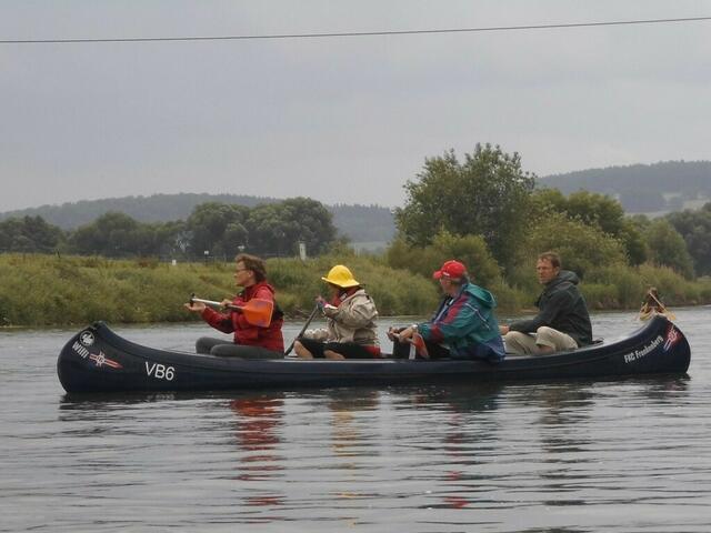 auf der Weser bei Regen