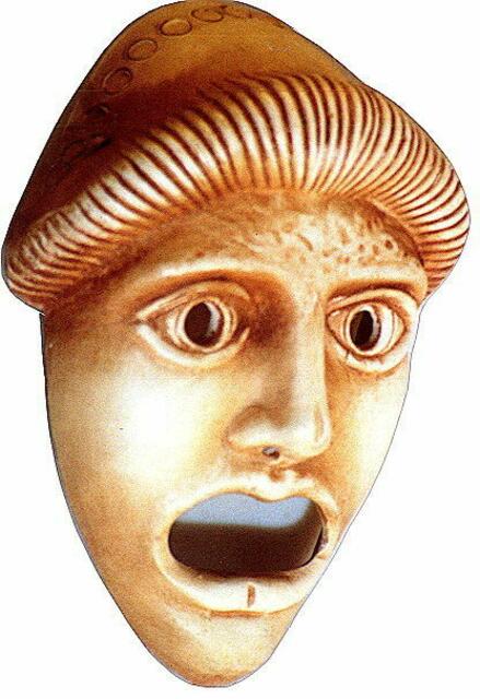 "griechische Tonmaske": Matrize für eine Ledermaske?