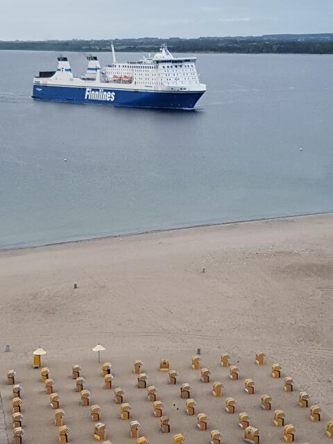 Ankunft in Richtung Hafen von Travemünde ....