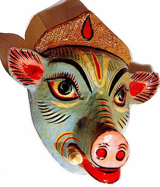 Madhura Wishnu als Eber