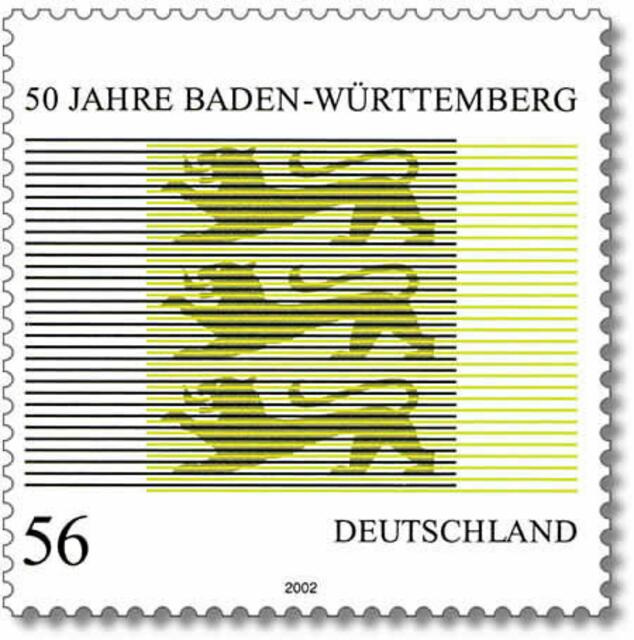 50 Jahre Baden-Württemberg &gt; de.wikipedia.org/wiki/Baden-W%C3%BCrttemberg#/media/File:Stamp_Germany_2002_MiNr2248_Baden-W%C3%BCrttemberg.jpg | Foto: wie vor