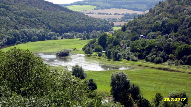 Leichtes Hochwasser im Unstruttal am 28.7.2017 - mit Panoramabilder !