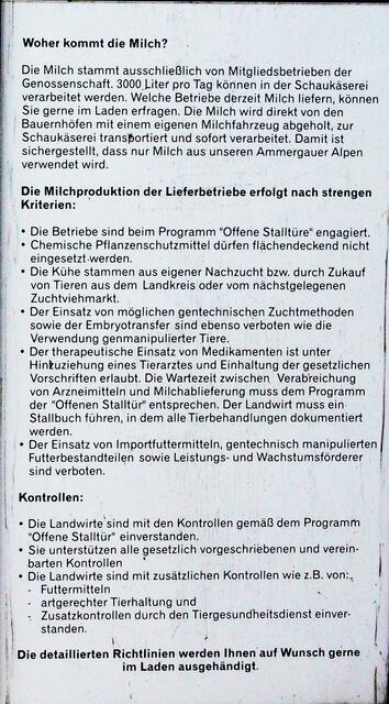 Woher kommt die Milch und wie wird sie vor Ort vermarktet.