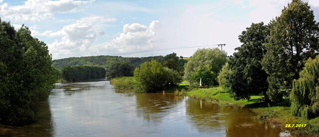 Leichtes Hochwasser im Unstruttal am 28.7.2017 - mit Panoramabilder !