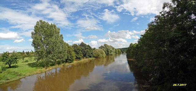 Leichtes Hochwasser im Unstruttal am 28.7.2017 - mit Panoramabilder !