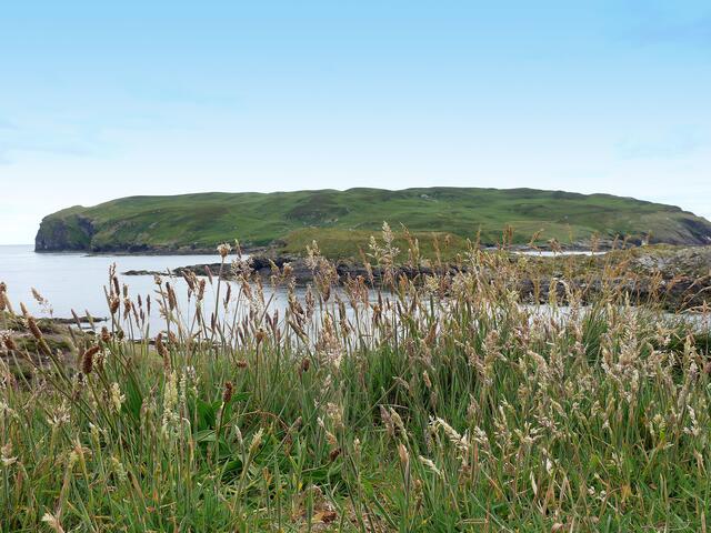 Blick auf die kleine Nachbarinsel Calf of Man