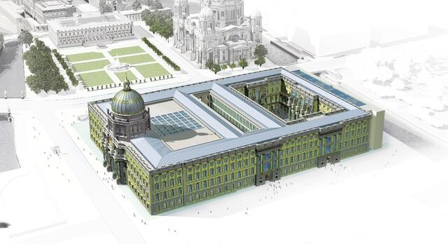 Luftbild Berliner Schloss-Humboldtforum virtuell &gt; berliner-schloss.de/neues-schloss-humboldt-forum/neue-bilder-berlin-2018/ | Foto: wie vor