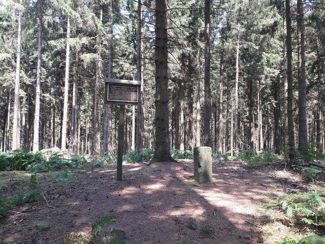 Gaußerinnerungsstein 1822 auf dem Kalenberg Deisterkamm (Bredenbeck) mit Hinweistafel | Foto: Winfried Gehrke