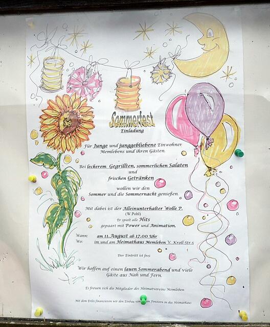 Das Heimathaus in Memleben - zum Sommerfest / 
11.8.2017 !