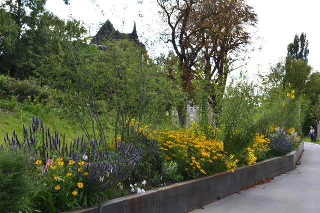 Blumenwegweiser vom Bahnhof zur Innenstadt