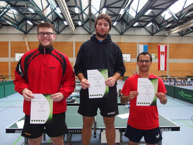 Herren B-Klasse: v.l. Florian Siegwart, Stefan Herold und Niranjan Kanagasundaram