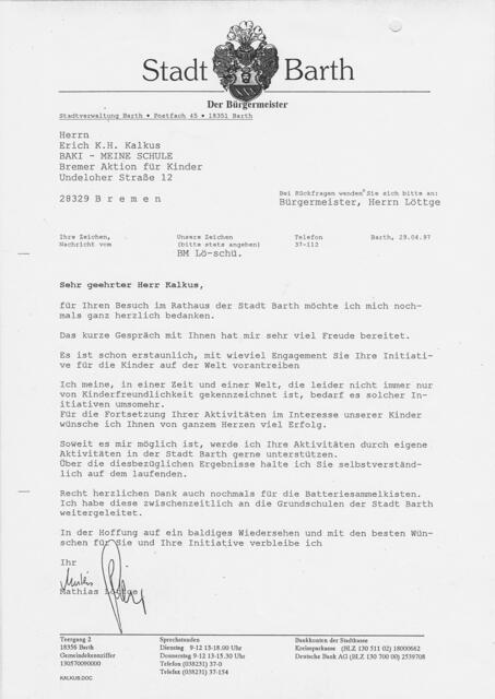 BAKI und die Deutsche Einheit | Foto: Bürgermeister Mathias Löttge (1997)