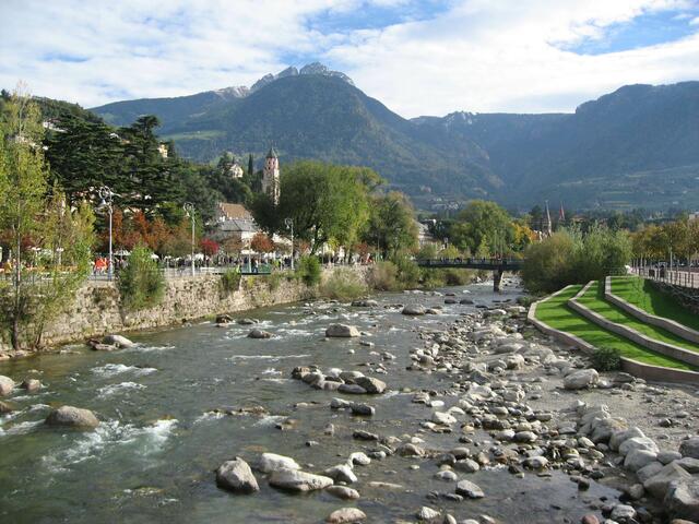 An der Passerbrücke in Meran.