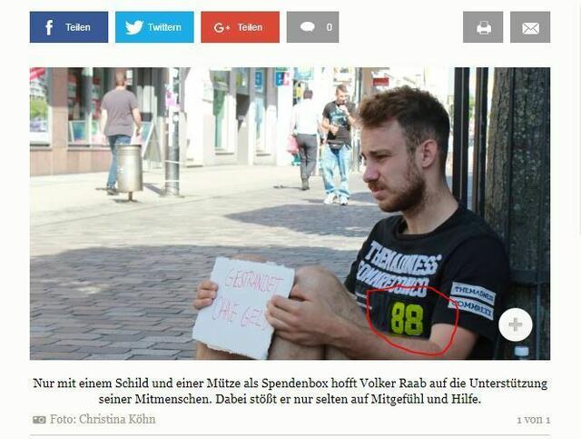 SVZ setzt Bettler mit 88 T-Shirt auf die Strasse und löscht....